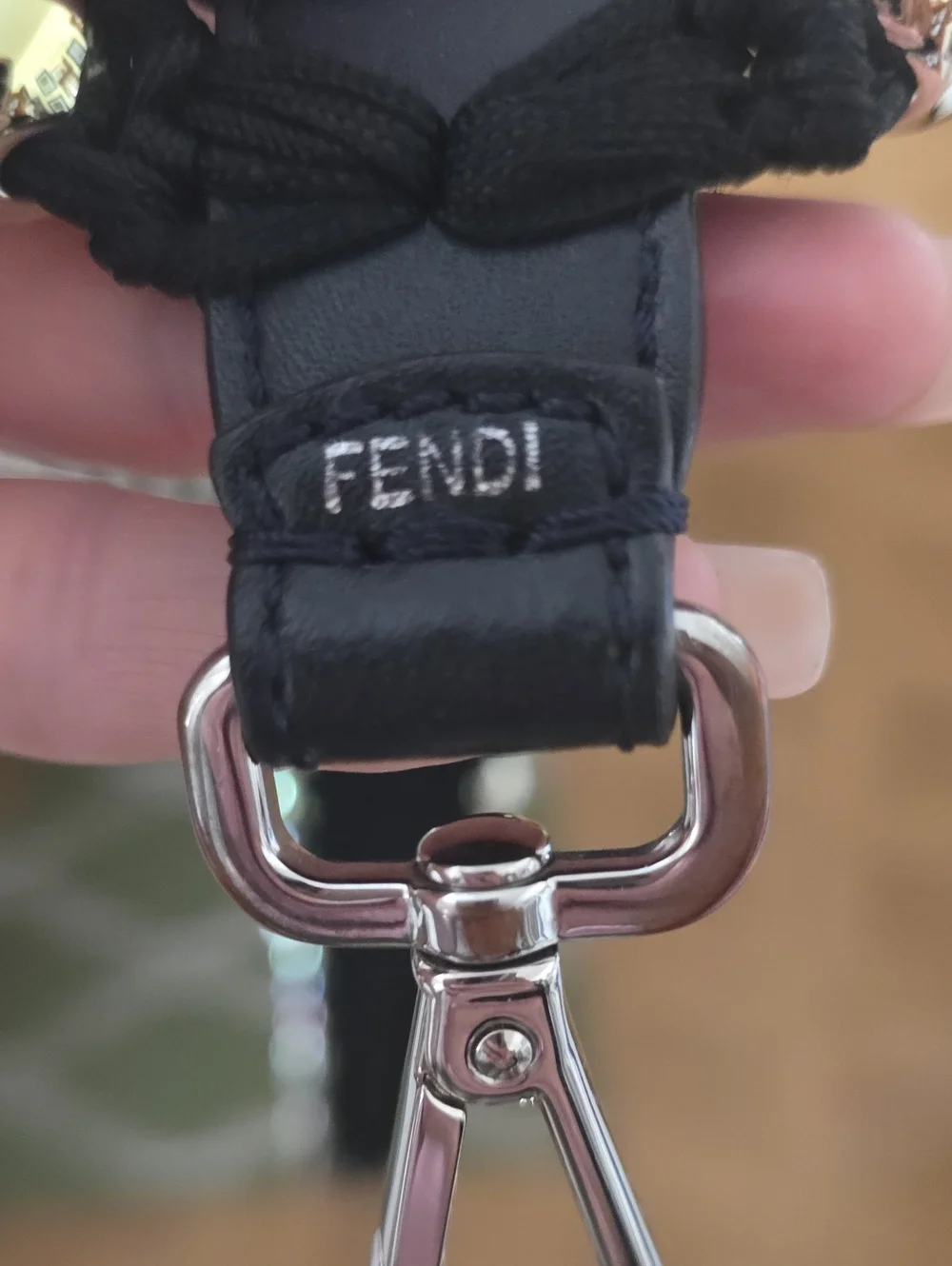Fendi Black Braided Strap with Multitone Metallic Beads